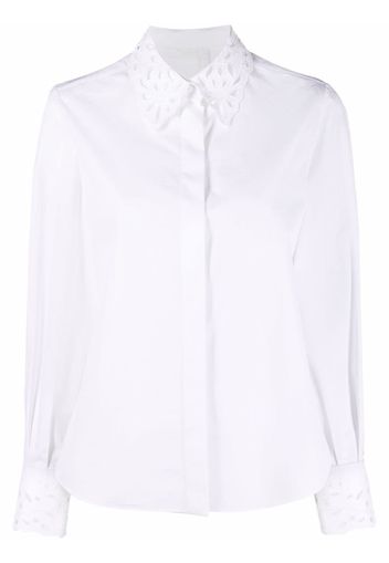 Chloé pointelle collar button-up shirt - Bianco