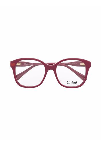 Chloé Kids square-shaped frame glasses - Rosso