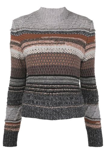 CHLOÉ striped knitted jumper - Grigio