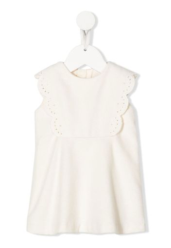 Chloé Kids scallop-trim shift dress - Toni neutri