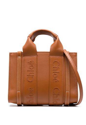 Chloé Woody leather mini bag - Marrone