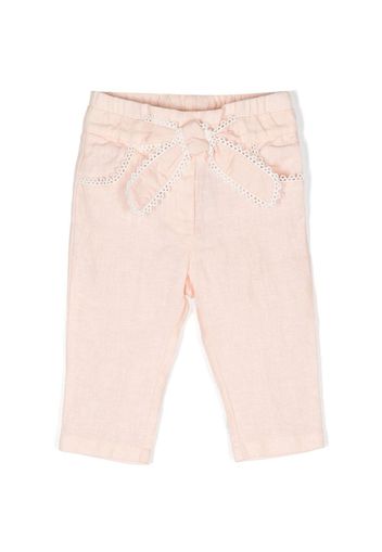 Chloé Kids tie-waist straight trousers - Rosa