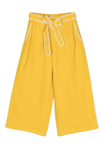 Chloé Kids Pantaloni a gamba ampia - Giallo