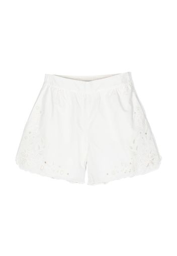 Chloé Kids broderie-anglaise poplin shorts - Bianco