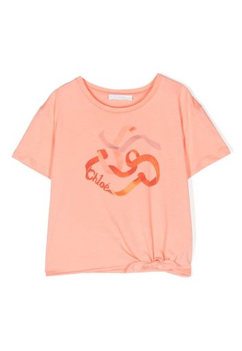 Chloé Kids T-shirt con stampa grafica - Arancione