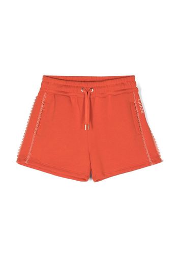 Chloé Kids cotton casual shorts - Arancione