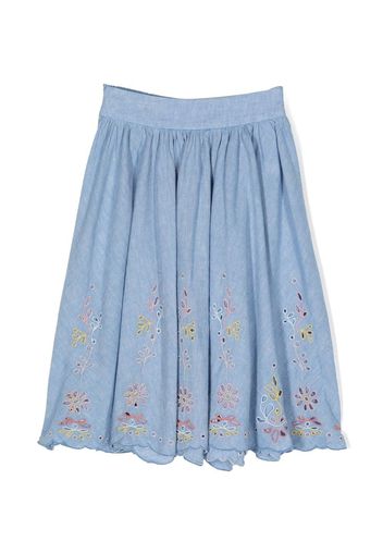 Chloé Kids Shorts in pizzo sangallo - Blu