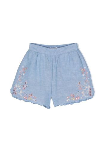 Chloé Kids Shorts in pizzo sangallo - Blu