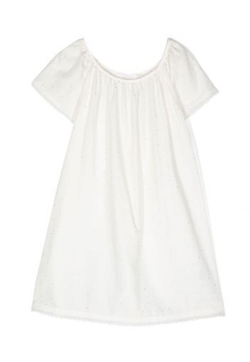 Chloé Kids spot-print scallop-edge nightdress - Bianco