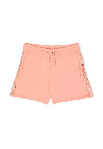 Chloé Kids Shorts sportivi in pizzo sangallo - Arancione