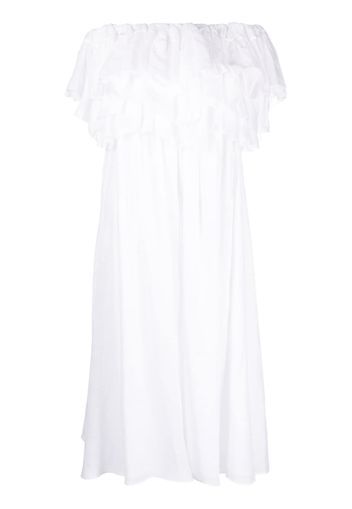 Chloé ruffled off-shoulder midi dress - Bianco