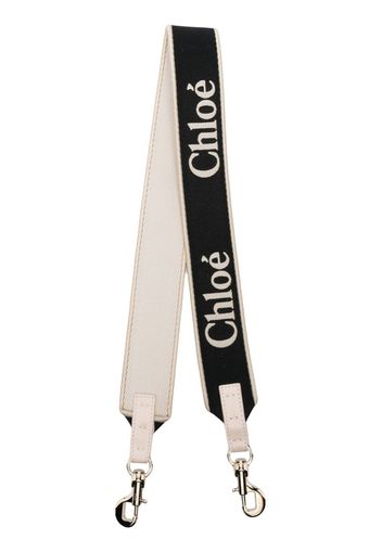 Chloé logo-print bag strap - Nero