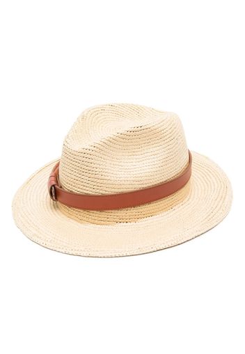 Chloé woven wicker-design buckle-detail sun hat - Toni neutri