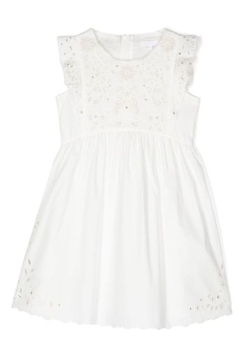 Chloé Kids embroidered cotton dress - Bianco