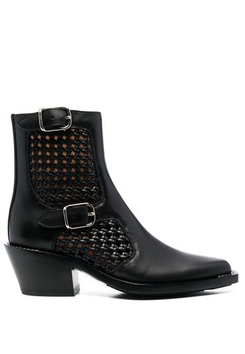 Chloé panelled leather western boots - Nero