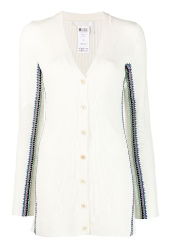 Chloé Cardigan con dettaglio a righe - Bianco