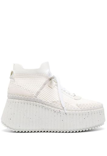 Chloé Nama platform-wedge sneakers - Bianco