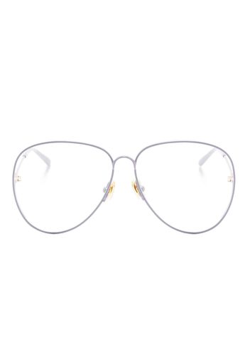 Chloé Kids logo-engraved pilot-frame glasses - Viola