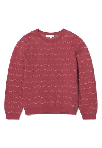 Chloé Kids wave-print sweatshirt - Rosso