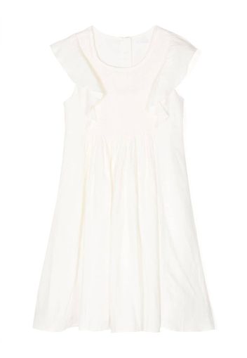 Chloé Kids Abito smanicato stile impero con ruches - Bianco