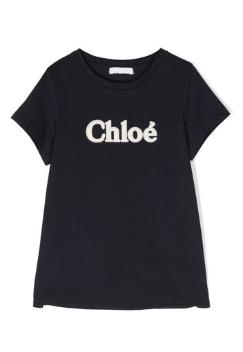 Chloé Kids T-shirt con ricamo - Blu