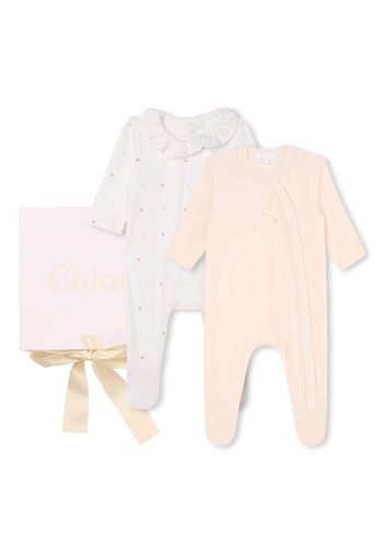 Chloé Kids Set di 2 tutine con ricamo - Bianco