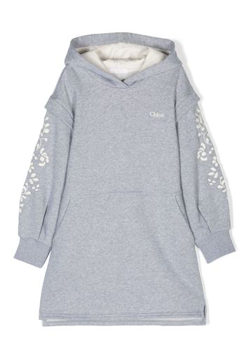 Chloé Kids Abito con ricamo - Grigio