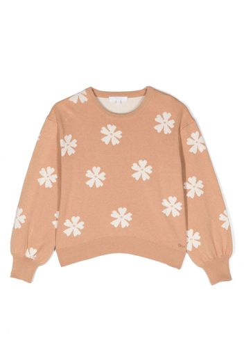 Chloé Kids Maglione a fiori con intarsio - Toni neutri