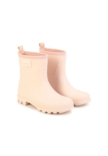 Chloé Kids logo-patch Wellies - Rosa