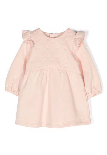 Chloé Kids floral-embroidered long-sleeve dress - Rosa