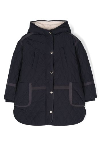 Chloé Kids Giacca trapuntata con fodera in shearling - Blu