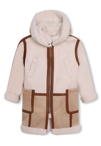 Chloé Kids Cappotto bicolore con cappuccio - Toni neutri