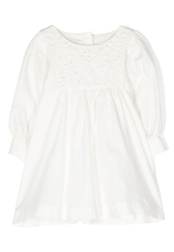 Chloé Kids broderie-anglaise flared dress - Bianco