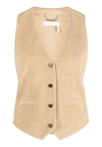 Chloé Gilet a coste con scollo a V - Toni neutri