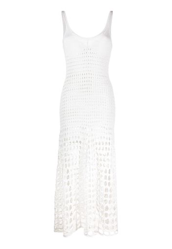 Chloé open-knit sleeveless silk dress - Bianco