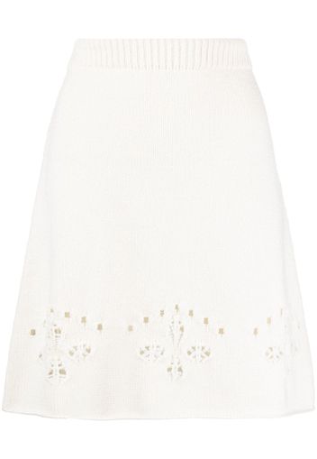 Chloé perforated-detailing knitted miniskirt - Toni neutri