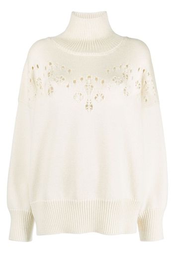 Chloé pointelle-knit wool jumper - Bianco