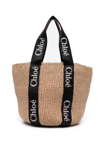 Chloé Borsa tote Woody grande - Toni neutri