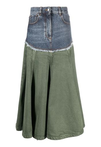 Chloé panelled A-line maxi skirt - Verde