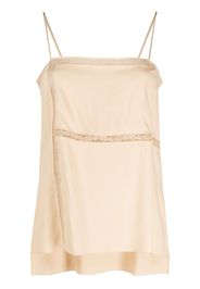 Chloé lace-trim high-low camisole - Toni neutri