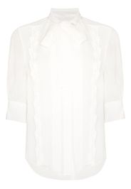 Chloé CHLOE CN SCARF 3/4 SLV LACE PANEL SHEER - Bianco