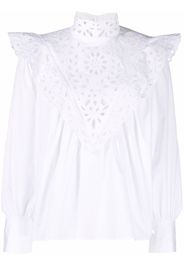 Chloé Blusa a collo alto in pizzo sangallo - Bianco