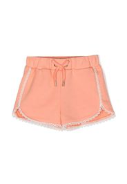 Chloé Kids drawstring cotton shorts - Arancione