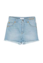 Chloé Kids cotton denim shorts - Blu