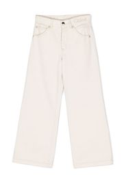 Chloé Kids logo-embroidered wide-leg jeans - Bianco