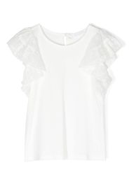 Chloé Kids ruffled flounced-sleeve top - Bianco