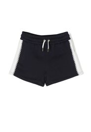 Chloé Kids side-stripe drawstring shorts - Blu