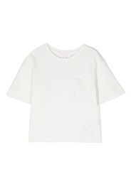 Chloé Kids embroidered-pocket detail T-shirt - Bianco