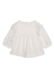 Chloé Kids ruffled-trim organic cotton blouse - Bianco