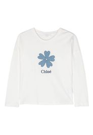 Chloé Kids logo-print organic cotton T-shirt - Bianco